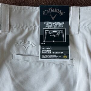 Callaway Men's Golf Stretch Waistband Shorts - Light Gray (NEVER WORN)